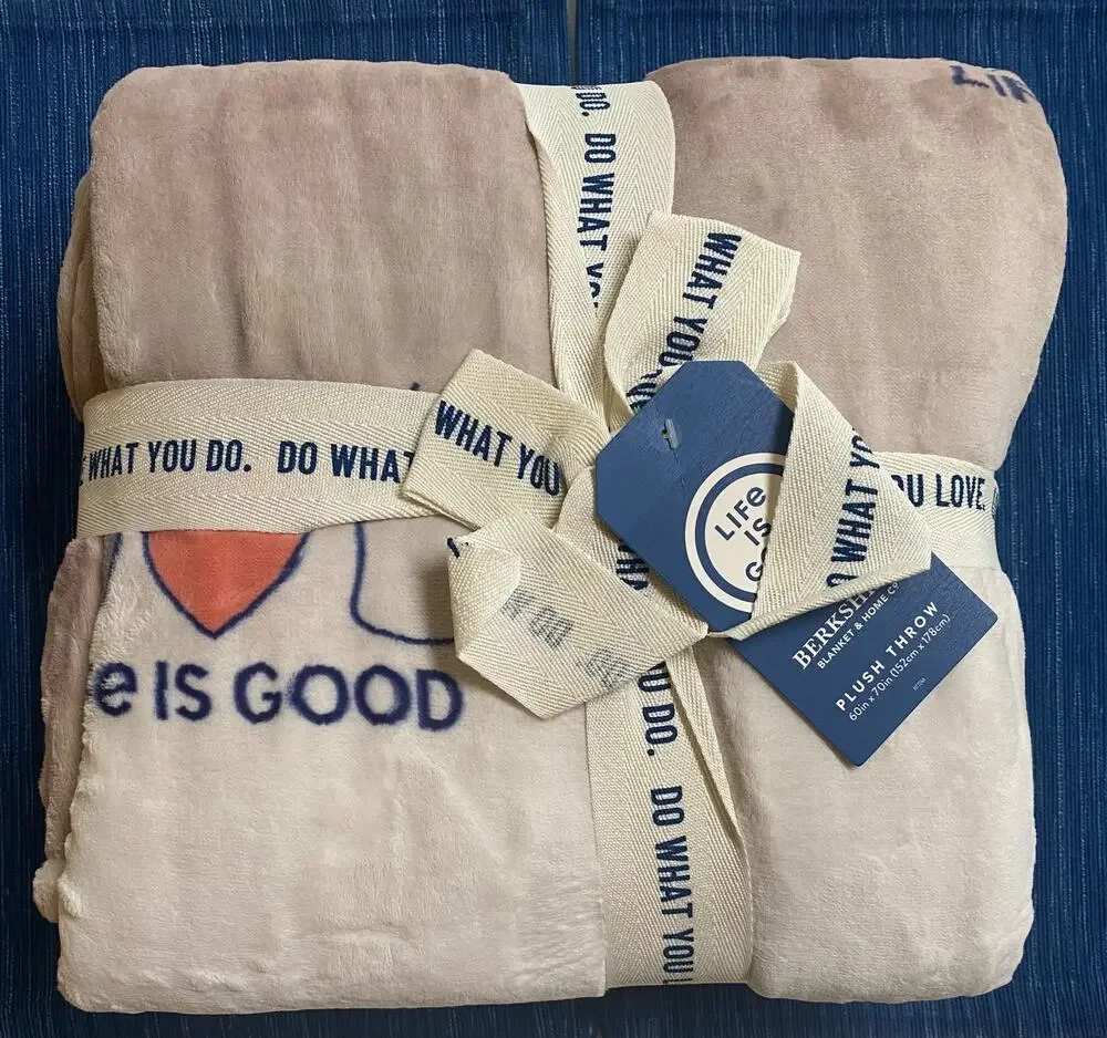 Life Is Good Berkshire Ombre Coffee Plush Throw Blanket 60